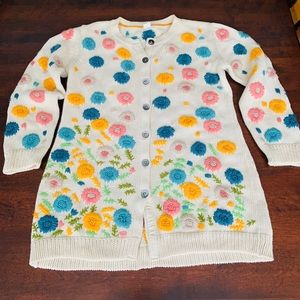 Fun, Adorable Sundance Floral 100% Cotton Sweater